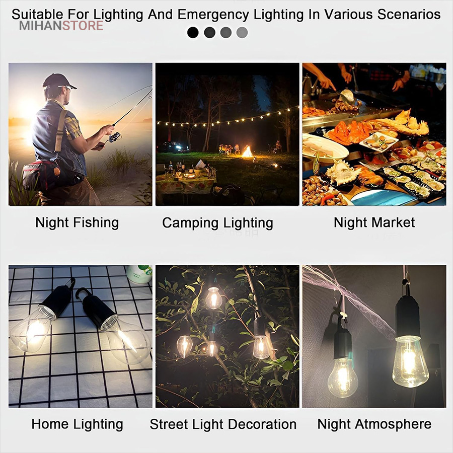 لامپ شارژی کمپینگ فیلامنتی