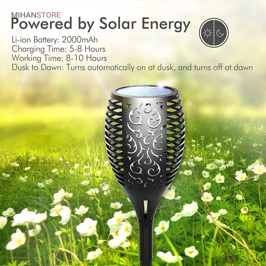 چراغ خورشیدی باغچه طرح شعله