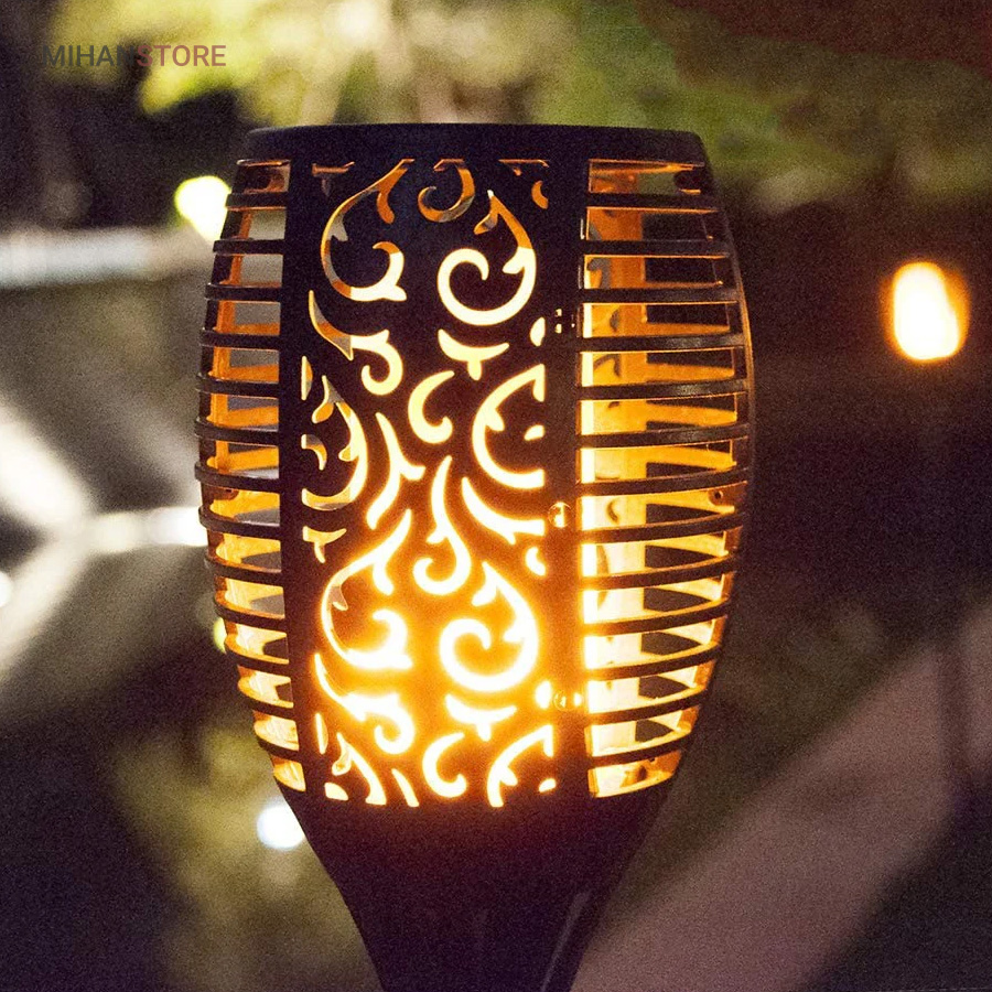 چراغ خورشیدی باغچه طرح شعله