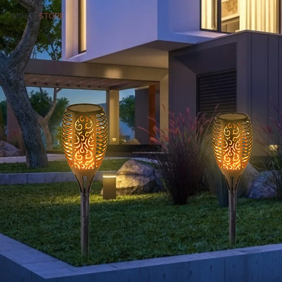 چراغ خورشیدی باغچه طرح شعله