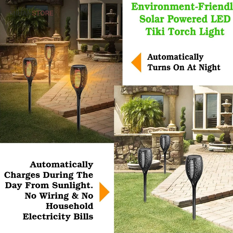 چراغ خورشیدی باغچه طرح شعله