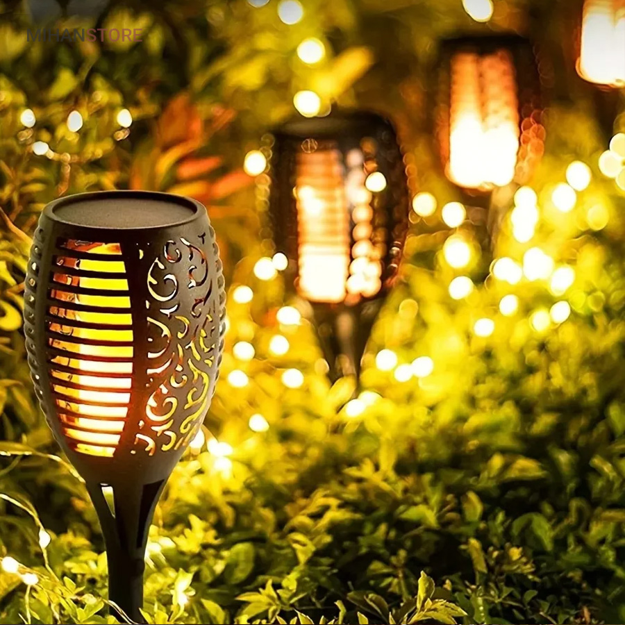 چراغ خورشیدی باغچه طرح شعله