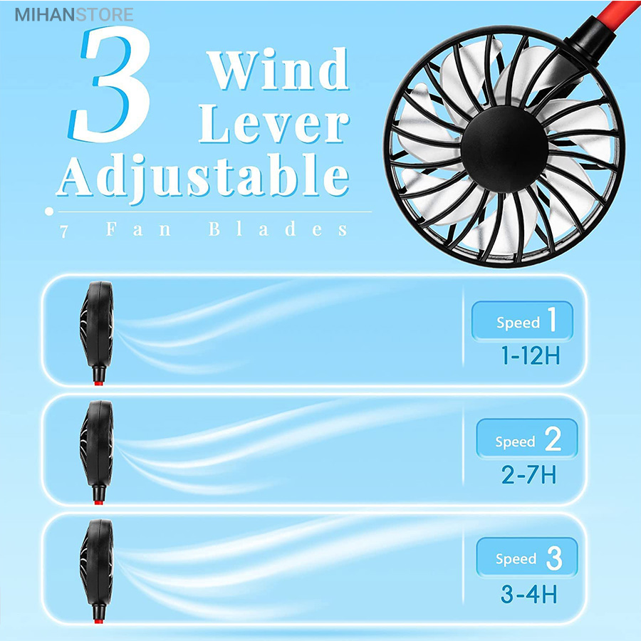 پنکه گردنی شارژی دارای LED