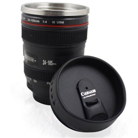 لیوان با طرح لنز دوربین عکاسی