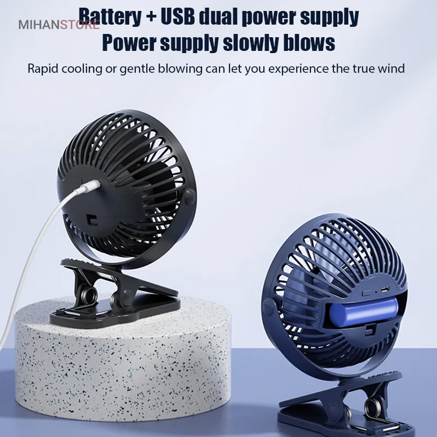 مینی پنکه شارژی گیره دار