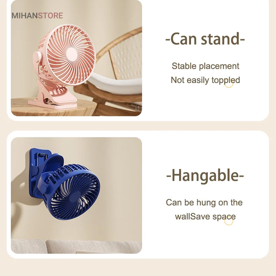 مینی پنکه شارژی گیره دار