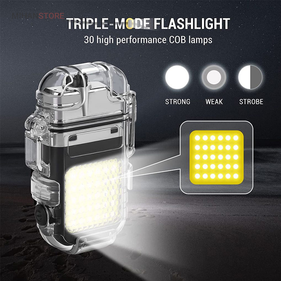 فندک الکتریکی (شارژی) چراغ قوه دار