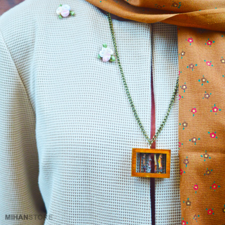 گردنبند چوبی دست ساز مدل Fence