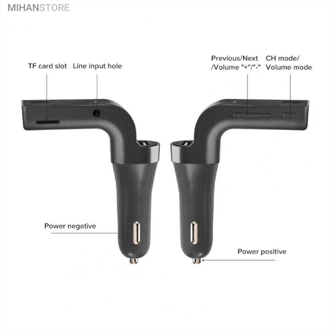 شارژر فندکی بلوتوث و اف ام پلیر خودرو