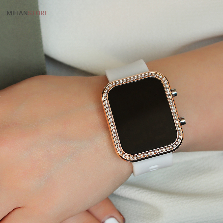 ساعت مچی نگین دار طرح اپل