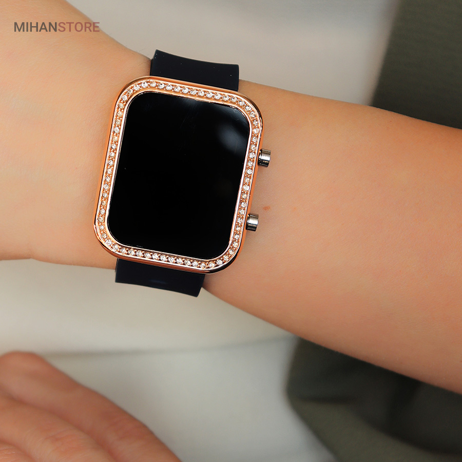 ساعت مچی نگین دار طرح اپل