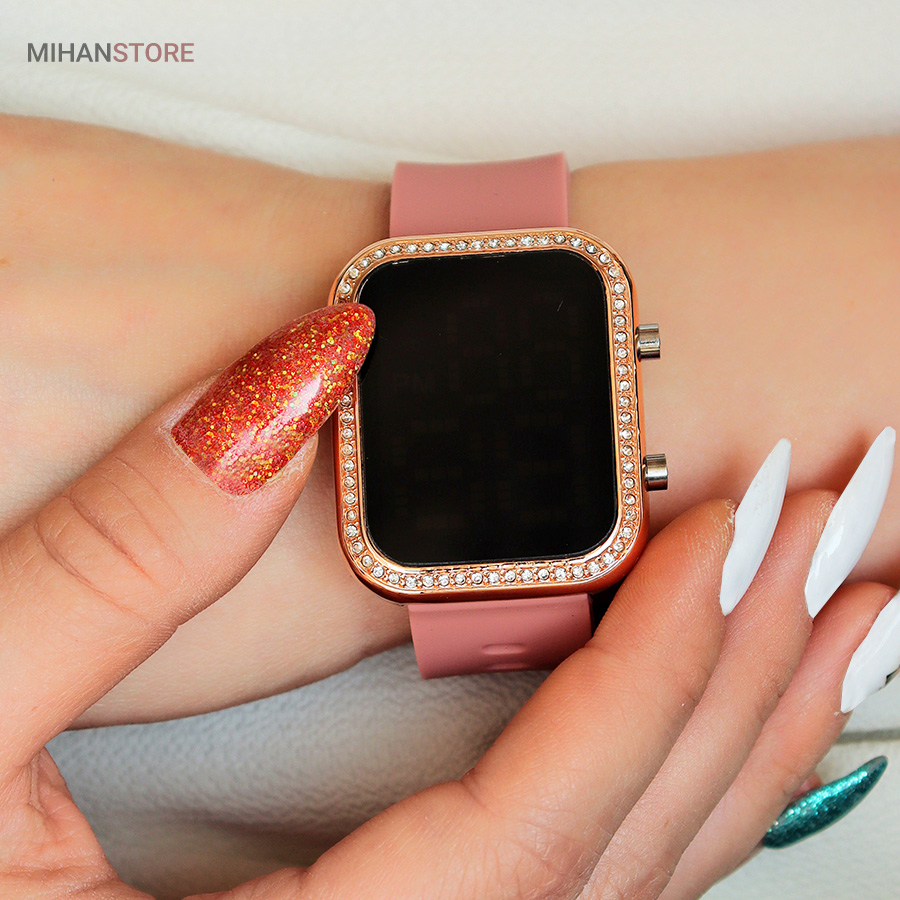 ساعت مچی نگین دار طرح اپل