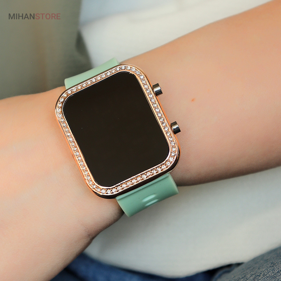 ساعت مچی نگین دار طرح اپل