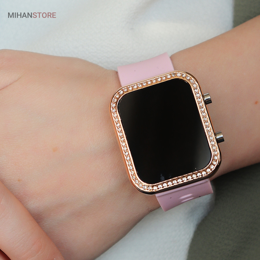 ساعت مچی نگین دار طرح اپل