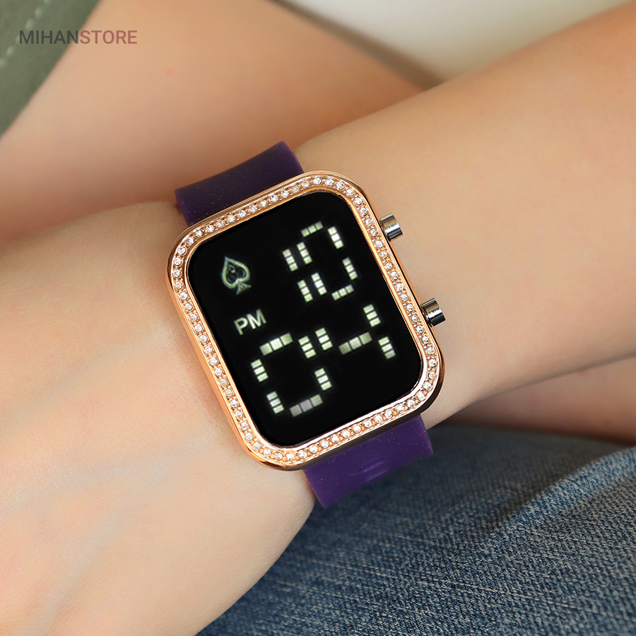 ساعت مچی نگین دار طرح اپل